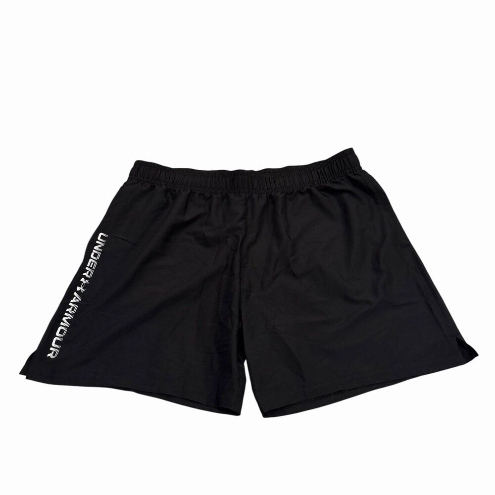 Under Armour Wordmark Mens Athletic Shorts Loose Black 2XL Tech Elastic NWT‎